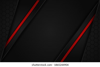 Abstract Hexagon background with red line
