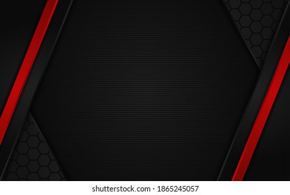 Abstract Hexagon background with red line