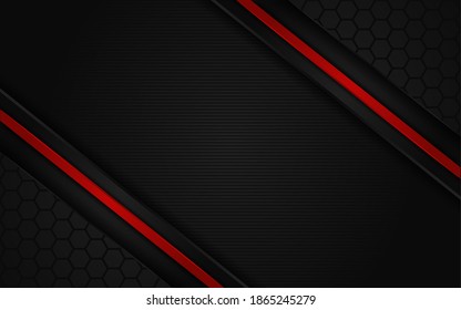 Abstract Hexagon background with red line