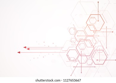 Abstract hexagon background , Technology colorful polygonal concept