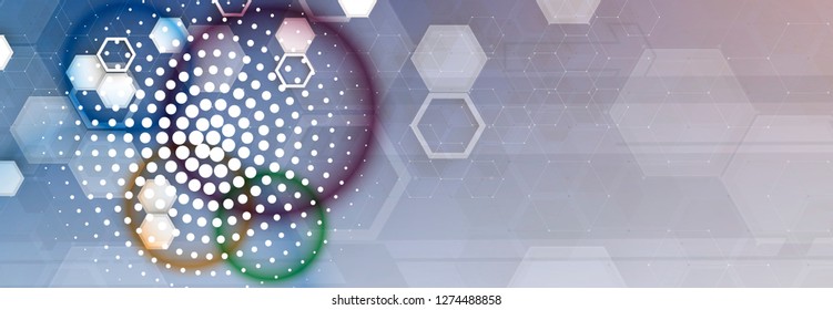 Abstract hexagon background. Technology poligonal design. Digital futuristic minimalism. Vector
