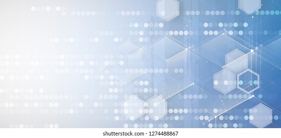 Abstract hexagon background. Technology poligonal design. Digital futuristic minimalism. Vector