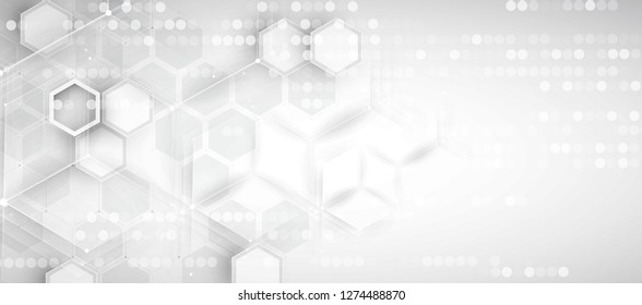 Abstract hexagon background. Technology poligonal design. Digital futuristic minimalism. Vector