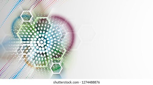 Abstract hexagon background. Technology poligonal design. Digital futuristic minimalism. Vector