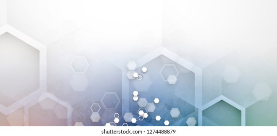 Abstract hexagon background. Technology poligonal design. Digital futuristic minimalism. Vector
