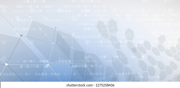Abstract hexagon background. Technology poligonal design. Digital futuristic minimalism. Vector