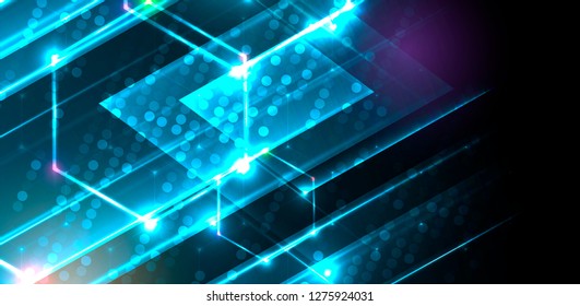 Abstract hexagon background. Technology poligonal design. Digital futuristic minimalism. Vector