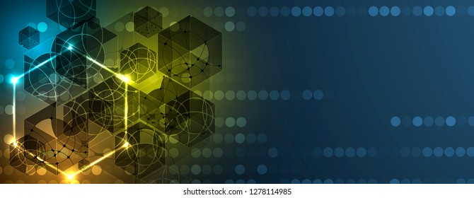 Abstract hexagon background. Technology poligonal design. Digital futuristic minimalism. Vector
