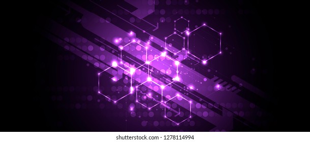 Abstract hexagon background. Technology poligonal design. Digital futuristic minimalism. Vector