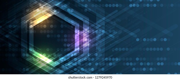 Abstract hexagon background. Technology poligonal design. Digital futuristic minimalism. Vector