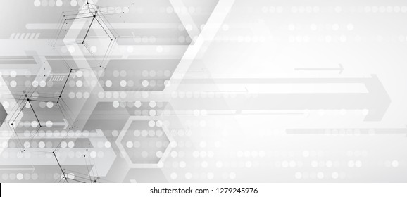 Abstract hexagon background. Technology poligonal design. Digital futuristic minimalism. Vector