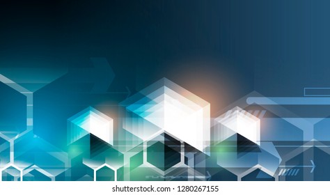 Abstract hexagon background. Technology poligonal design. Digital futuristic minimalism. Vector