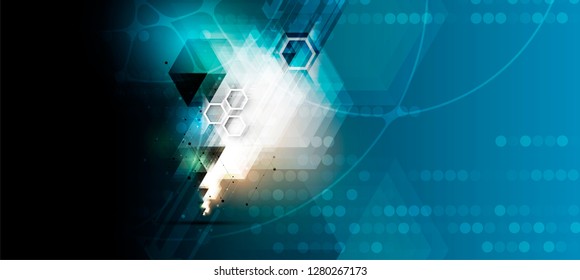 Abstract hexagon background. Technology poligonal design. Digital futuristic minimalism. Vector