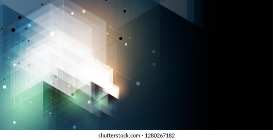 Abstract hexagon background. Technology poligonal design. Digital futuristic minimalism. Vector