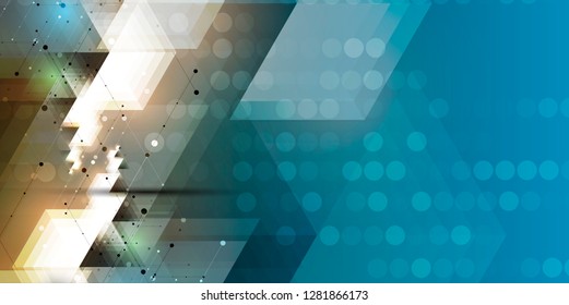 Abstract hexagon background. Technology poligonal design. Digital futuristic minimalism. Vector