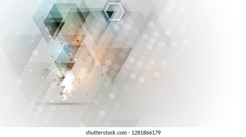 Abstract hexagon background. Technology poligonal design. Digital futuristic minimalism. Vector