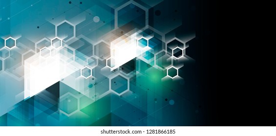 Abstract hexagon background. Technology poligonal design. Digital futuristic minimalism. Vector