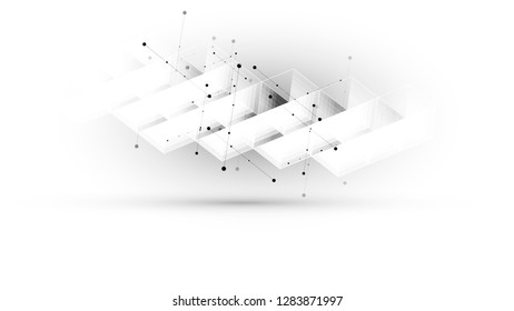 Abstract hexagon background. Technology poligonal design. Digital futuristic minimalism. Vector