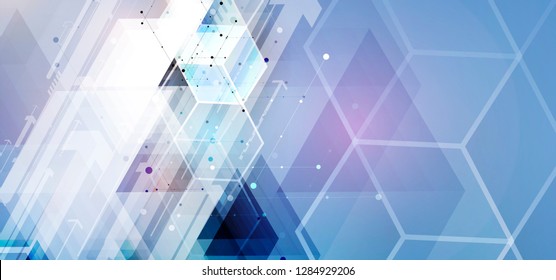 Abstract hexagon background. Technology poligonal design. Digital futuristic minimalism. Vector