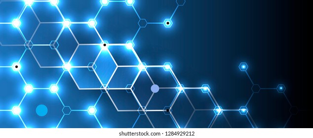 Abstract hexagon background. Technology poligonal design. Digital futuristic minimalism. Vector