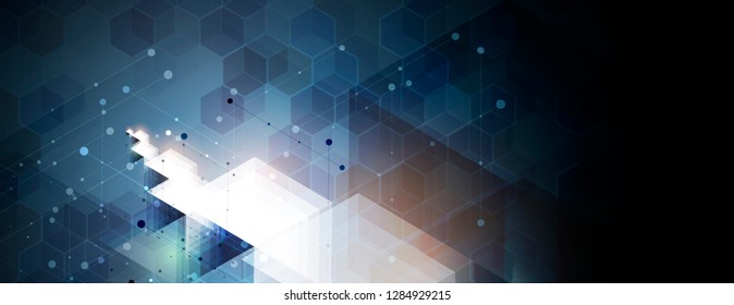 Abstract hexagon background. Technology poligonal design. Digital futuristic minimalism. Vector