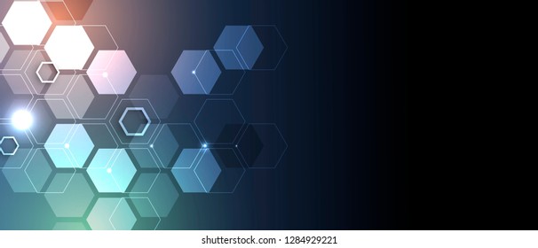 Abstract hexagon background. Technology poligonal design. Digital futuristic minimalism. Vector
