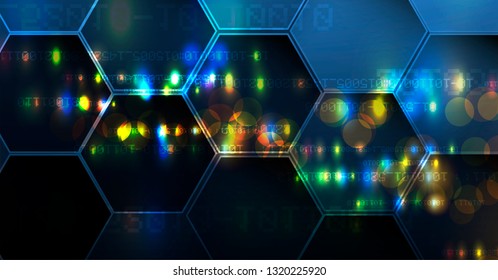 Abstract hexagon background. Technology poligonal design. Digital futuristic minimalism. Vector