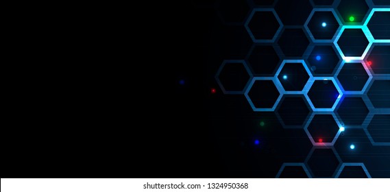 Abstract hexagon background. Technology poligonal design. Digital futuristic minimalism. Vector
