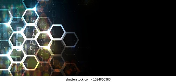 Abstract hexagon background. Technology poligonal design. Digital futuristic minimalism. Vector