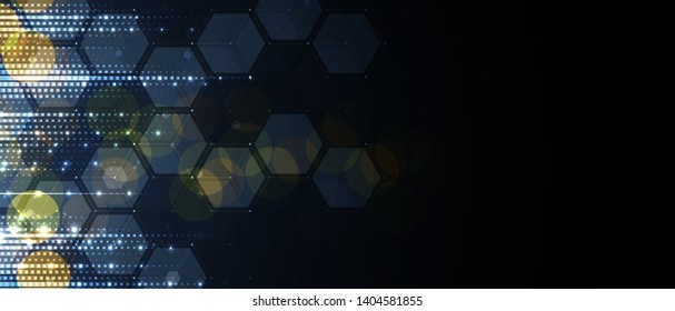 Abstract hexagon background. Technology poligonal design. Digital futuristic minimalism. Vector