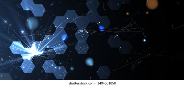 Abstract hexagon background. Technology poligonal design. Digital futuristic minimalism. Vector