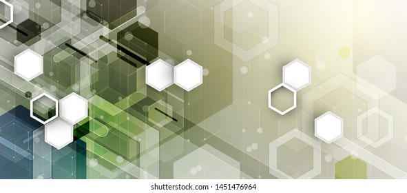 Abstract hexagon background. Technology poligonal design. Digital futuristic minimalism. Vector