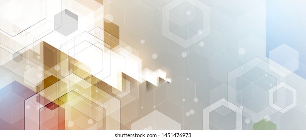 Abstract hexagon background. Technology poligonal design. Digital futuristic minimalism. Vector