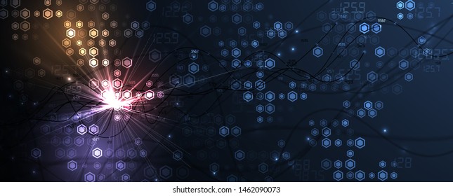 Abstract hexagon background. Technology poligonal design. Digital futuristic minimalism. Vector