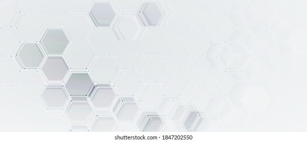 Abstract hexagon background. Technology poligonal design. Digital cyber futuristic minimalism