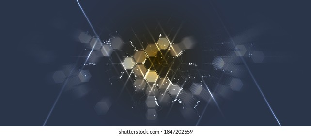 Abstract hexagon background. Technology poligonal design. Digital cyber futuristic minimalism
