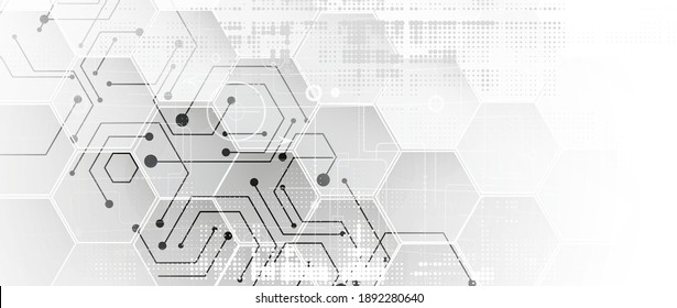 Abstrakter sechseckiger Hintergrund. Politisches Design der Technologie. Digitaler futuristischer Minimalismus. Vektorgrafik