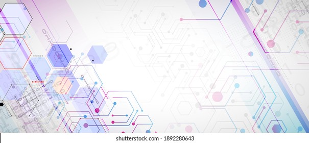 Abstract hexagon background. Technology poligonal design. Digital futuristic minimalism. Vector