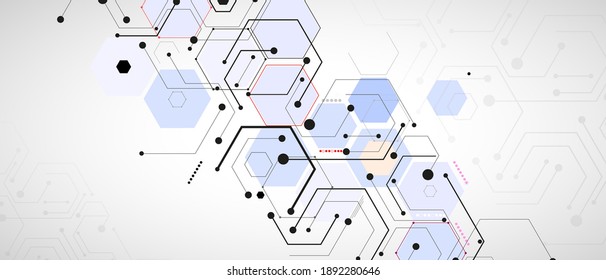 Abstract hexagon background. Technology poligonal design. Digital futuristic minimalism. Vector