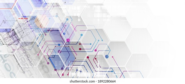 Abstract hexagon background. Technology poligonal design. Digital futuristic minimalism. Vector