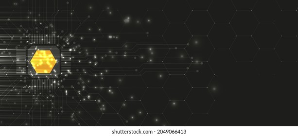 Abstract hexagon background. Technology poligonal design. Digital futuristic minimalism