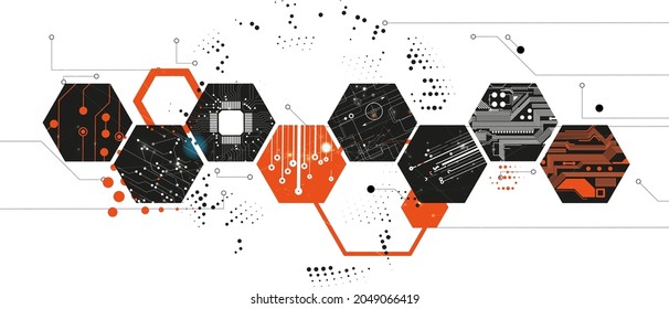 Abstract hexagon background. Technology poligonal design. Digital futuristic minimalism