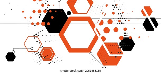 Abstract hexagon background. Technology poligonal design. Digital futuristic minimalism