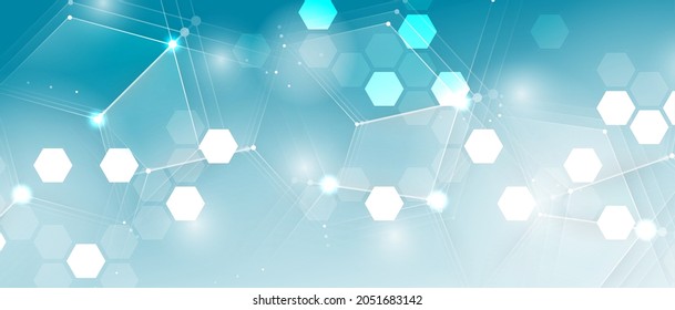 Abstract hexagon background. Technology poligonal design. Digital futuristic minimalism