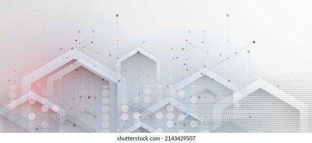 Abstract Hexagon Background. Technology Poligonal Design. Digital Futuristic Minimalism