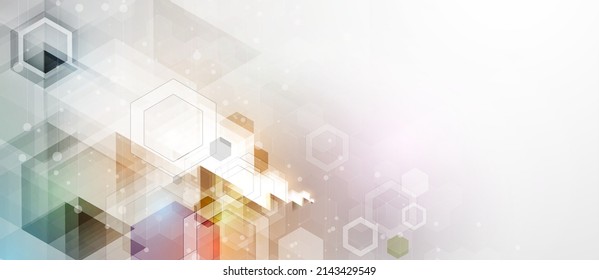 Abstract hexagon background. Technology poligonal design. Digital futuristic minimalism