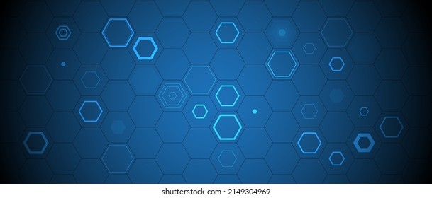 Abstract hexagon background. Technology poligonal design. Digital futuristic minimalism