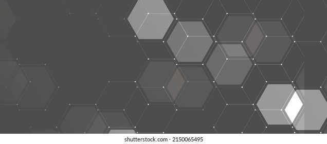 Abstract hexagon background. Technology poligonal design. Digital futuristic minimalism