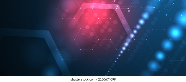Abstrakter sechseckiger Hintergrund. Politisches Design der Technologie. Digitaler futuristischer Minimalismus
