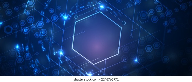 Abstract hexagon background. Technology poligonal design. Digital futuristic minimalism. Vector